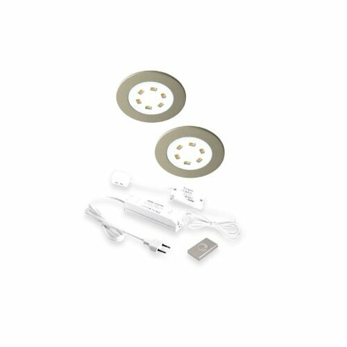 Hera R55 led set Rvs-look/Wit met dimmer