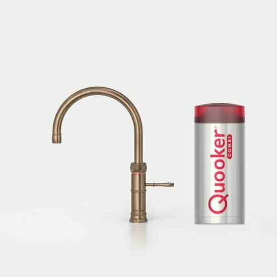 Quooker COMBI+ Classic Fusion Round Messing Patina 22+CFRPTN