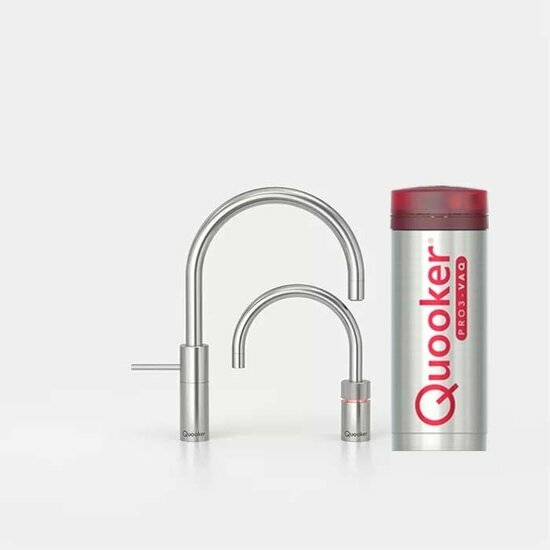 Quooker PRO3 Nordic Round Twintaps RVS 3NRRVSTT