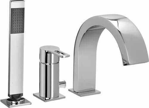 Regenbrause mit Wandanbindung FlowReduce 300 mm Dark Chrome