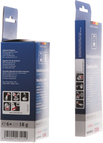 Bosch Siemens 00312261 Reinigungs- und Entkalkungstabletten-Set f&uuml;r Kaffeevollautomaten