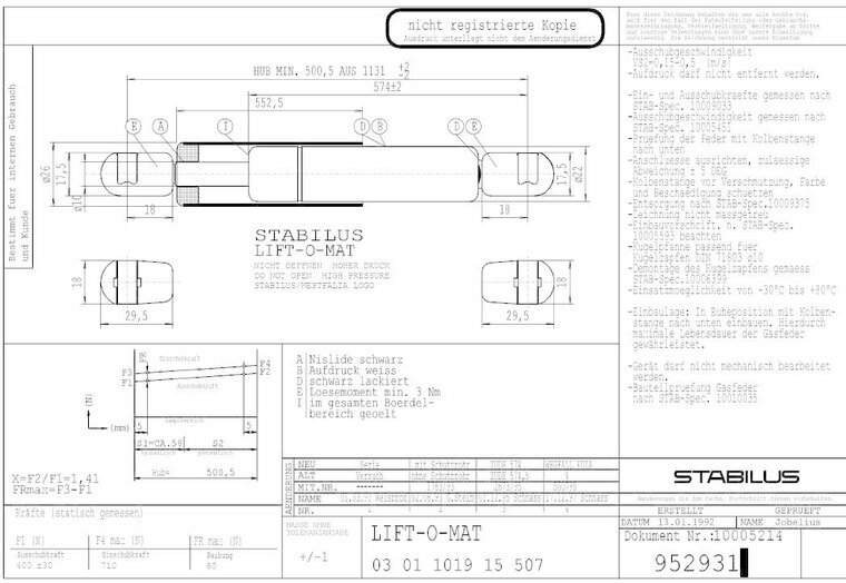 Stabilus 952931 400N