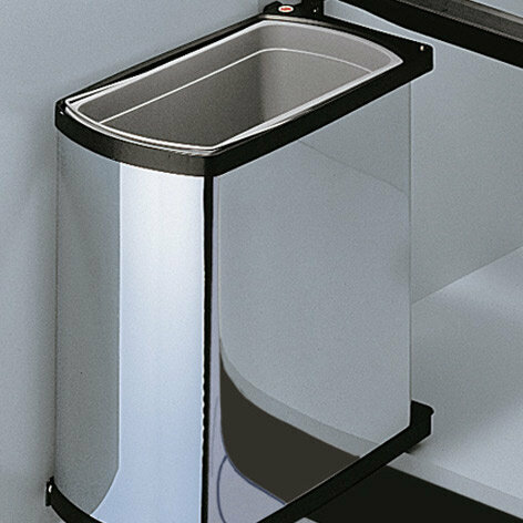 Hailo Uno-automatic 18 liter 3418-10 afvalemmer chroom/zwart