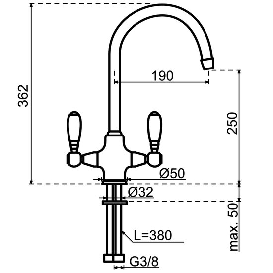 Lanesto Lavanto Twin 250545 afmetingen