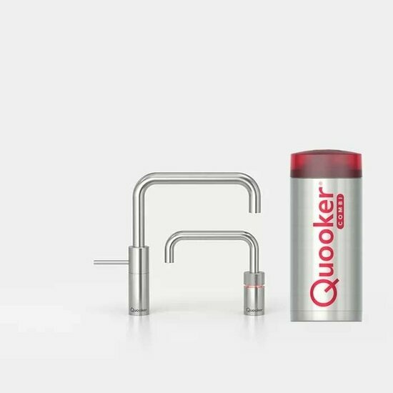 Quooker COMBI Nordic Square Twintaps RVS 22NSRVSTT