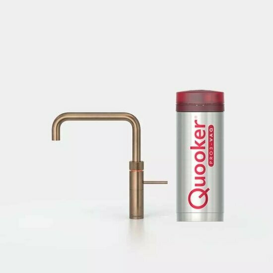 Quooker PRO3 Fusion Square Messing Patina 3FSPTN