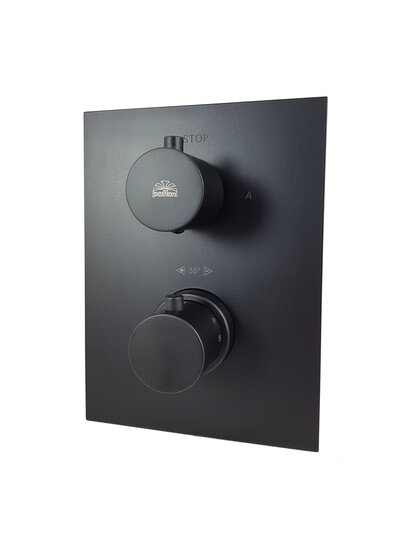 Schlauchbrausegarnitur mit Einzelrosetten FlowReduce Dark Chrome