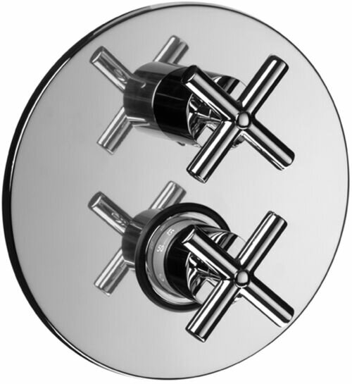 Schlauchbrausegarnitur mit Einzelrosetten FlowReduce Dark Chrome