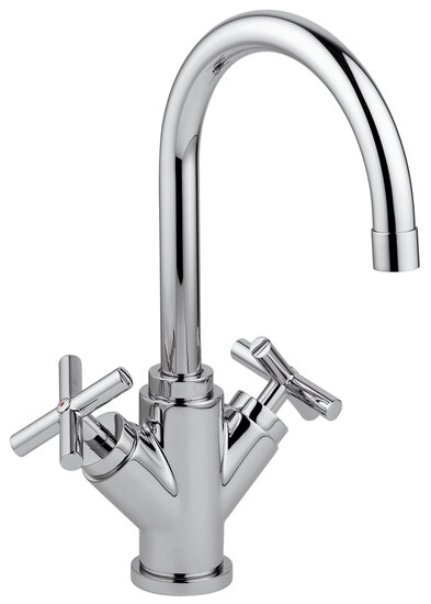 Schlauchbrausegarnitur mit Einzelrosetten FlowReduce Platin