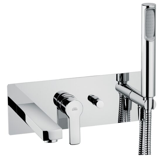 DO Schlauchbrausegarnitur mit Einzelrosetten TARA Dark Platinum geb&uuml;rs