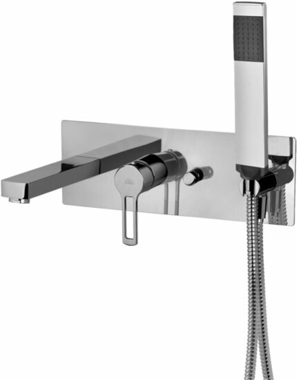 Schlauchbrausegarnitur mit Einzelrosetten FlowReduce Dark Chrome