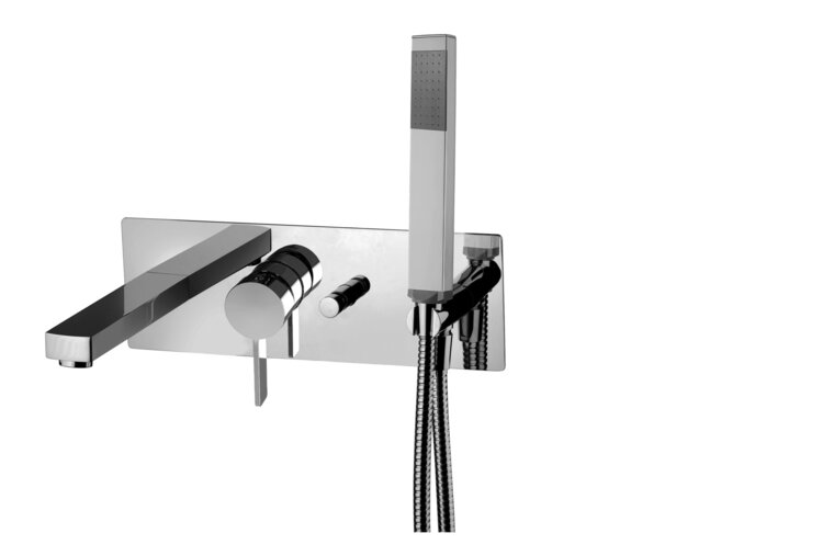 DO Kneipp-Wandanschlussbogen mit Einzelrosette mit Schlauchhalterung S