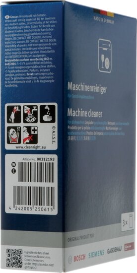 Siemens Bosch 00312193 Sp&uuml;lmaschinenfester Reiniger - 3x 45 Gramm