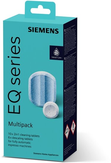 Siemens Bosch 00312291 Pflegeset f&uuml;r Kaffeemaschinen 10 Reinigungstabletten 2 x 3 Entkalkungstabletten
