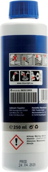 Bosch Siemens 00311993 Reiniger vaatwassers  250 ml