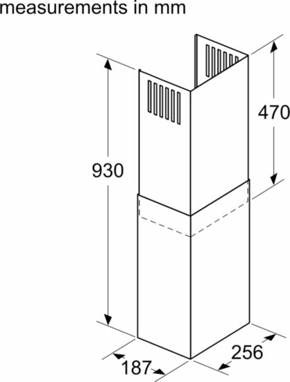 Bosch Siemens 17008523 Kaminverl&auml;ngerung Dunstabzugshauben schwarz