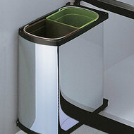 Hailo 2x8 liter 3416-10 afvalemmer chroom/zwart