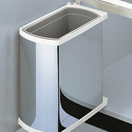 Hailo Uno-automatic 18 liter 3418-90 afvalemmer chroom/wit